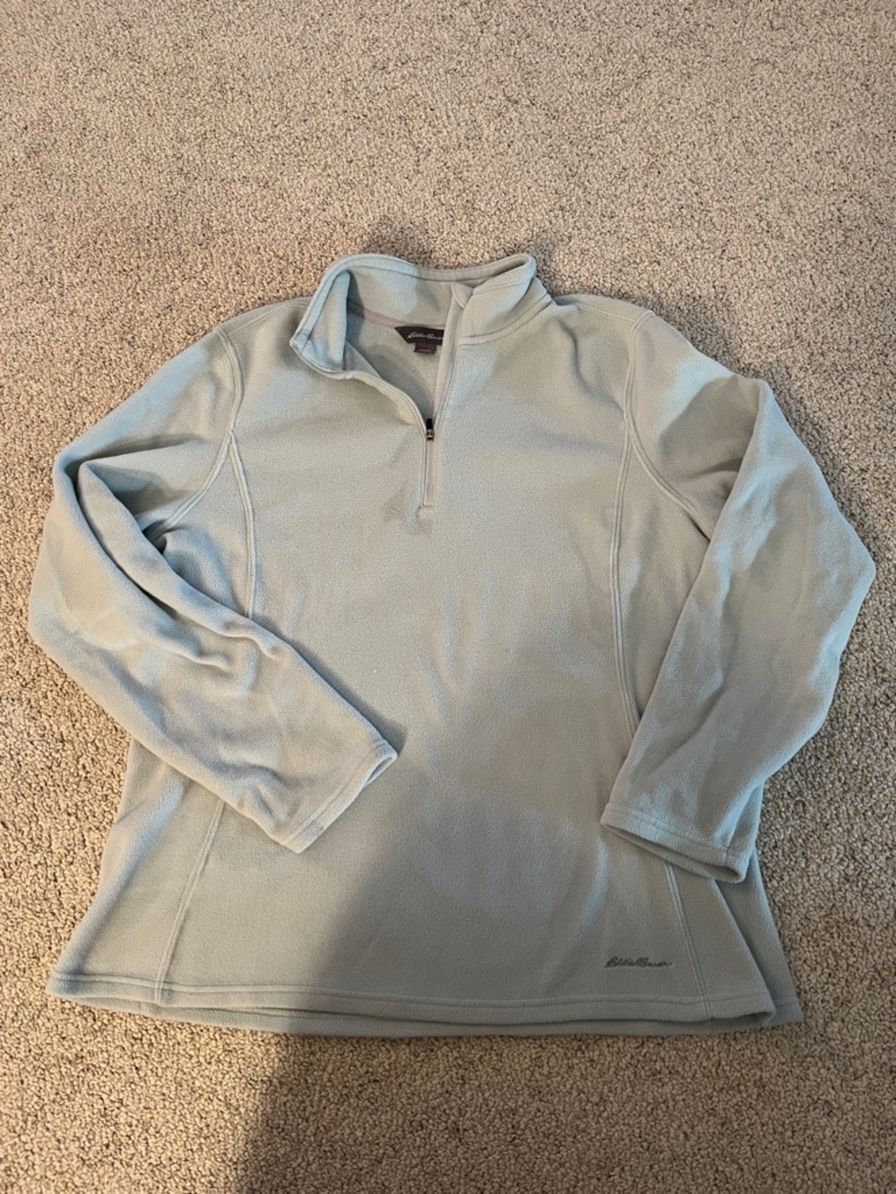 Eddie Bauer Pale Blue Quarter-Zip Fleece Pullover -women’s L